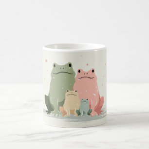 Caneca De Café Família de Rãs – Arte Animal Caprichosa e Fofa