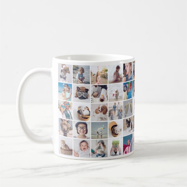 Caneca De Café Família e Pet personalizados de 30 fotos modernas (Esquerda)