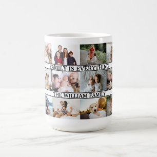 Caneca De Café Família é tudo o nome personalizado Colagem de fot