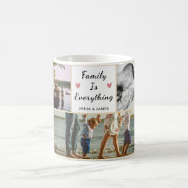 Caneca De Café Família É Tudo - Personalizada 5 Fotografias Perso