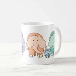 Caneca De Café Família Elefante