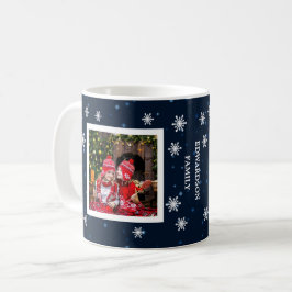 Caneca De Café Família foto colagem nome família estrelas do céu 