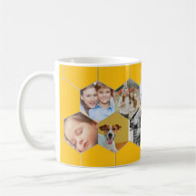 Família Honeycomb Personalizada e Pet Photo Mug