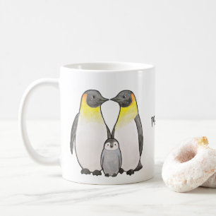 Caneca De Café Família Imperador Pinguim Pinguins pinguins cúpulo