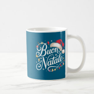 Caneca De Café Família Italiana Luzes de Natal Chapéu Vermelho de