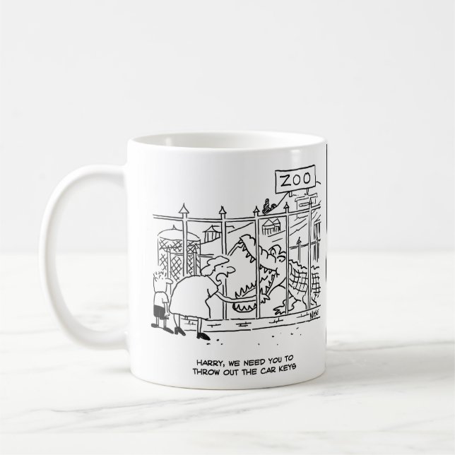 Caneca De Café Família no Zoo. Pai Engolido pelo Alligador (Esquerda)