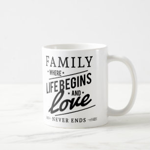 Caneca De Café Família Onde A Vida Começa E O Amor Nunca Termina