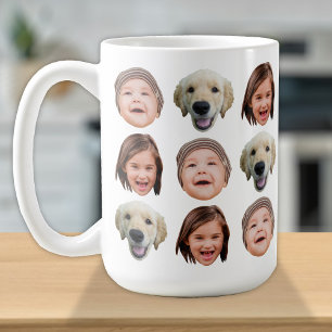 Caneca De Café Família Personalizada Face 3 Fotografias Cute Coff