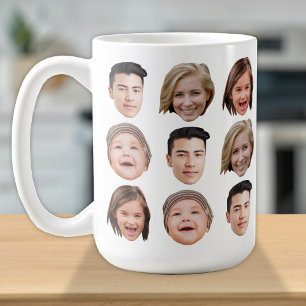 Caneca De Café Família Personalizada Face 4 Fotografias Bonitas C