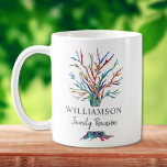 Caneca De Café Família Personalizada - Sindicato da Família Sindi<br><div class="desc">Esta caneca da Reunião da Família na moda apresenta uma árvore de família de mosaicos colorida. Facilmente personalizável com seu nome de família. Porque nós criamos nosso próprio trabalho de arte você não encontrará essa imagem exata de outros designers. Mosaico original © Michele Davies.</div>