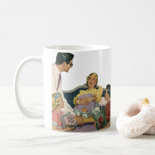 Caneca De Café Família retrô serve café da manhã na cama para a m