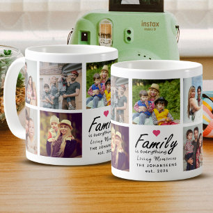 Caneca De Café Família Script é Tudo o que a Colagem de Fotos man