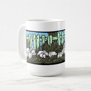 Caneca De Café Família Vintage de coelhos coelhos coelhos