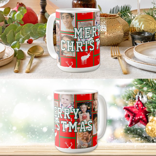 Caneca De Café Family Christmas Photo (Criador carregado)