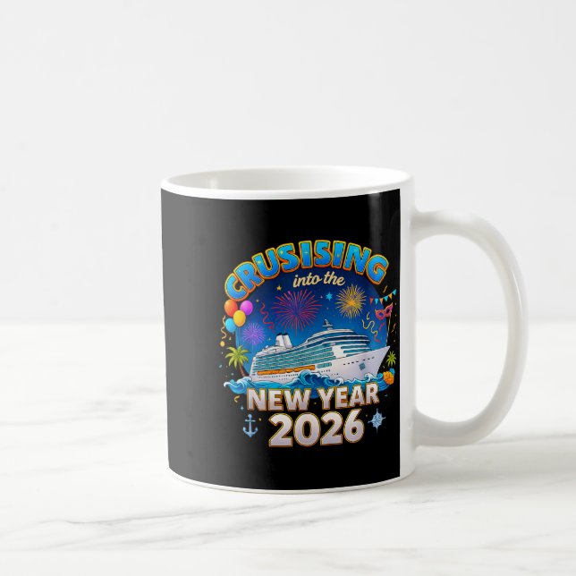 Caneca De Café Family Cruise New Year 2026 Vacation  (Direita)