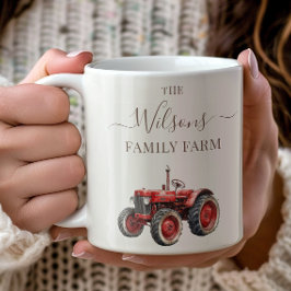 Caneca De Café Family Farm Rustic Vintage Red Tractor
