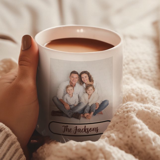 Caneca De Café Family Name Photo Mug – Gift for Loved Ones (Criador carregado)