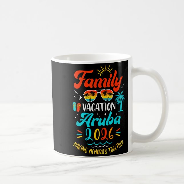 Caneca De Café Family Vacation 2026 Aruba Matching Summer Vacatio (Direita)