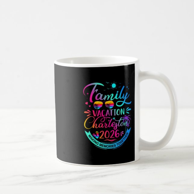 Caneca De Café Family Vacation Charleston 2026 Palm Tree Gift  (Direita)