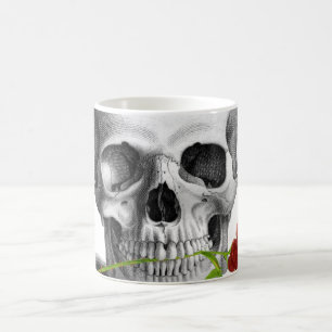 Caneca De Café Fantasia cor-de-rosa do horror do crânio gótico