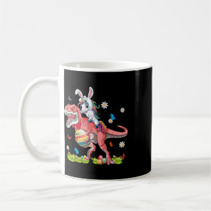 Caneca De Café Fantasia de Coelho T-Rex Montando Unicórnio no Dia