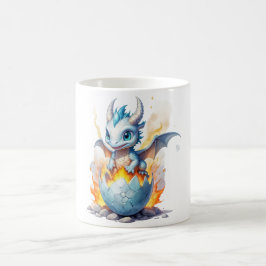 Caneca De Café Fantasia de Dragão Azul de Incêndio Fogado