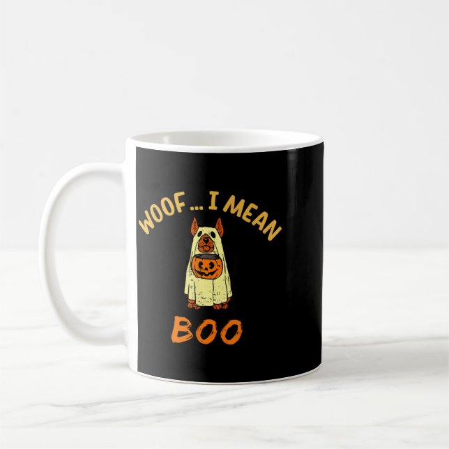 Caneca De Café Fantasia de Fantasma para Cachorro no Halloween (Esquerda)