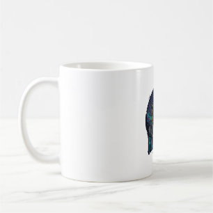 Caneca De Café Fantasia de Halloween do Lobo Uivando Lua Vermelha