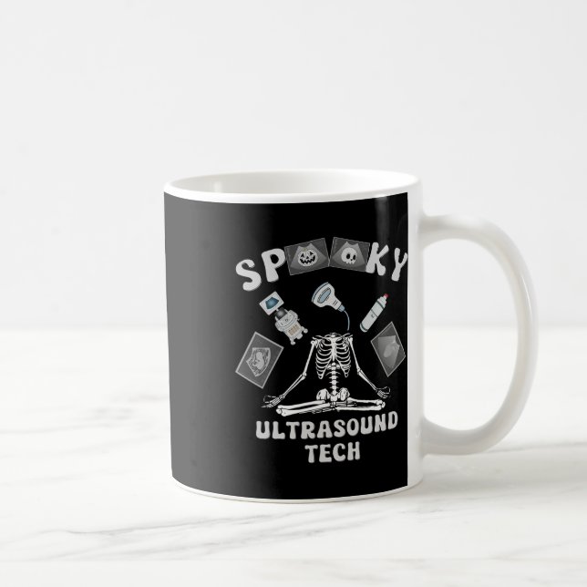 Caneca De Café Fantasia de Halloween do Skeleton Tech Ultrasound (Direita)