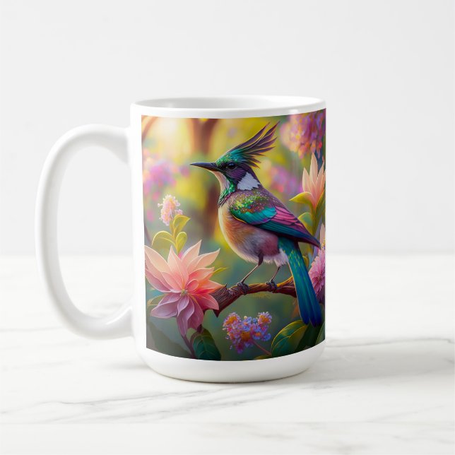 Caneca De Café Fantasia de Pássaro de Cabeça Verde (Esquerda)