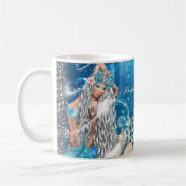 Caneca De Café Fantasia de Sereia Loira Praia Encantada