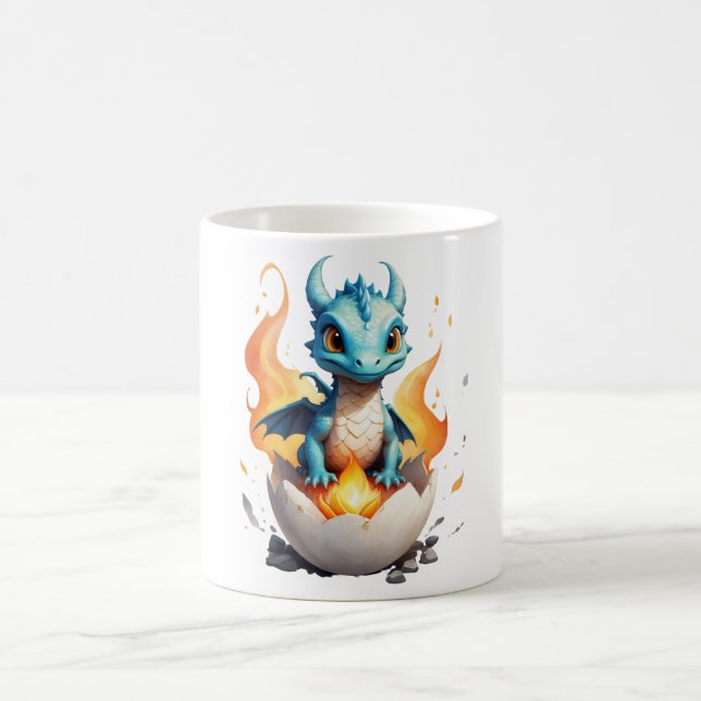 Caneca De Café Fantasia do Bebê Dragão Eclodindo (Centro)