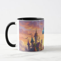Caneca de Café Fantasia Dragão Azul Fofo