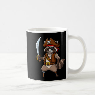 Caneca De Café Fantasia engraçada de Guaxinim Pirata para homens 