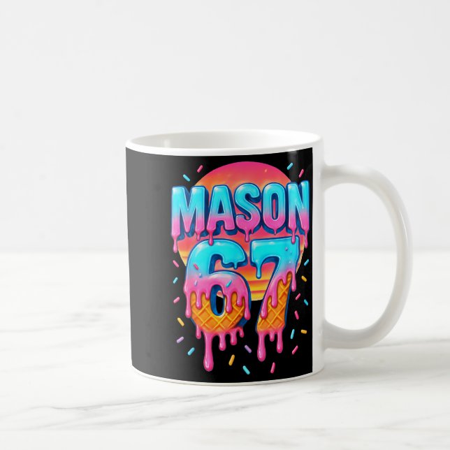 Caneca De Café Fantasia Mason 67 Sorvete Beisebol Gotejamento 6 7 (Direita)