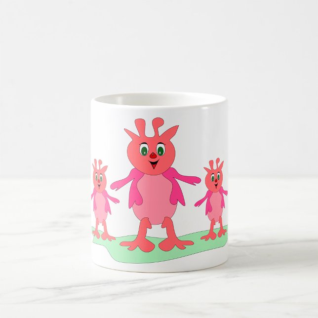 Caneca De Café Fantasia Rosa Bonita Cria Aliens Impressionantes (Criador carregado)