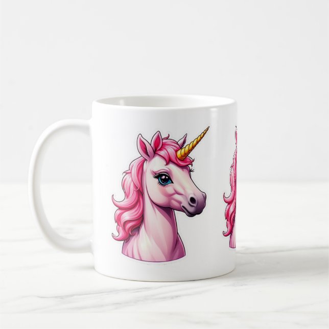 Caneca De Café Fantasia Rosa Unicorn (Esquerda)