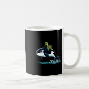 Caneca De Café Fantasias de Orca Montando Tartaruga Amante de Ani