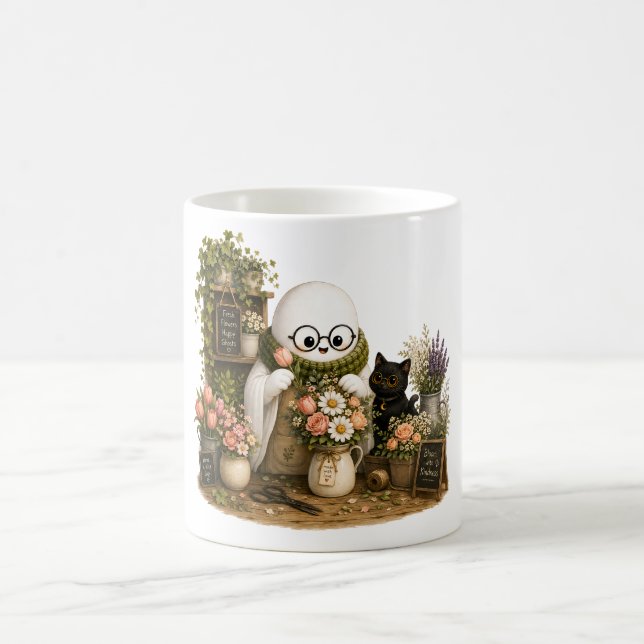 Caneca De Café Fantasma Adorável Trabalhando em uma Aconchegante  (Centro)
