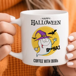 Caneca De Café Fantasma Amigável Halloween Personalizável