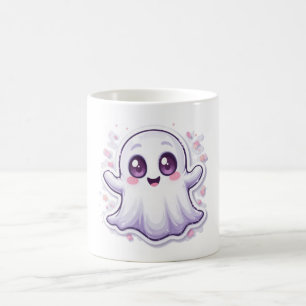 Caneca De Café Fantasma Bonita com Olhos Brilhantes Mug Kawaii Ha