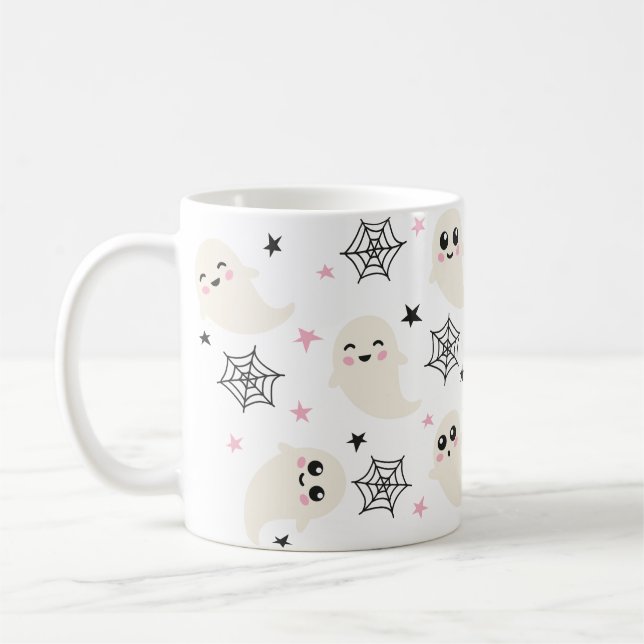 Caneca De Café Fantasma Bonita Halloween Themed Mug (Esquerda)