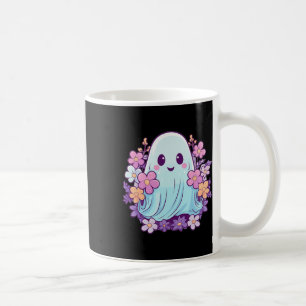 Caneca De Café Fantasma Bonito Com Flores Que Crianças Fantasmas