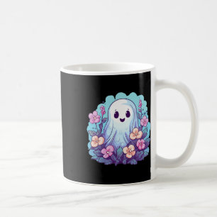 Caneca De Café Fantasma Bonito Com Flores Que Crianças Fantasmas