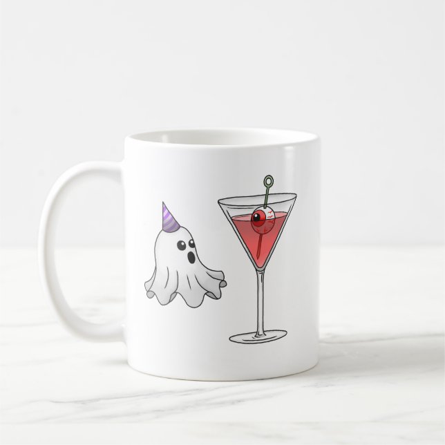 Caneca De Café Fantasma Bonito e Cocktail Assustador (Esquerda)