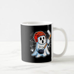 Caneca De Café Fantasma Boo Jogando Hóquei no Gelo Funny Hallowee