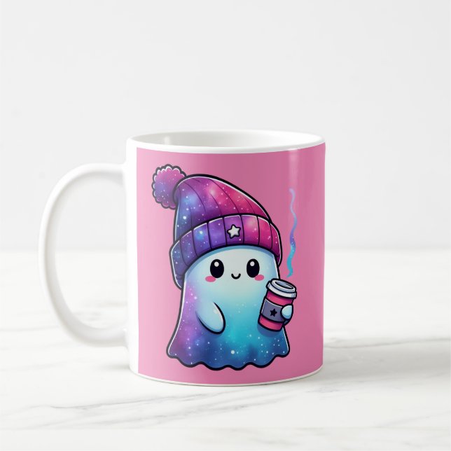 Caneca de café fantasma com fofo fantasma para ama (Esquerda)
