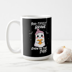Caneca De Café Fantasma Corajoso no Escuro