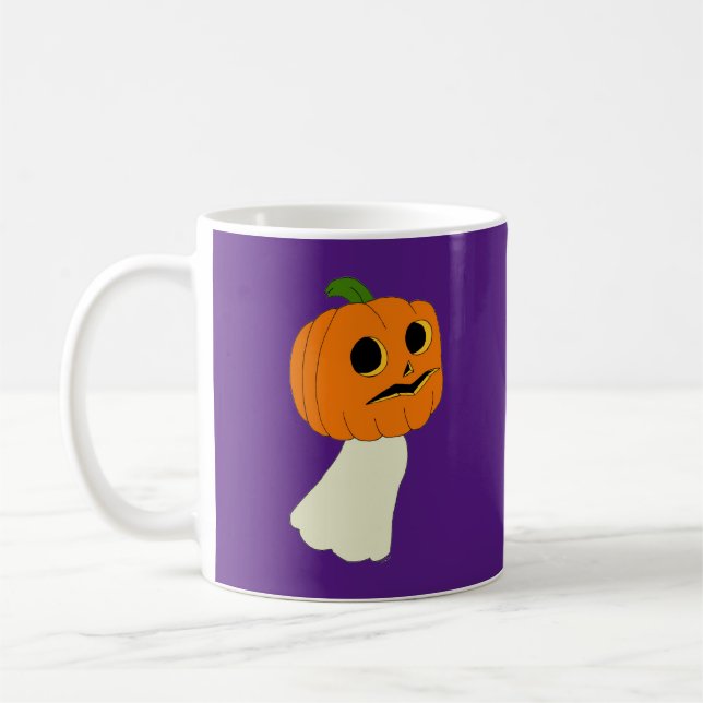 Caneca De Café Fantasma da cabeça de abóbora (Esquerda)