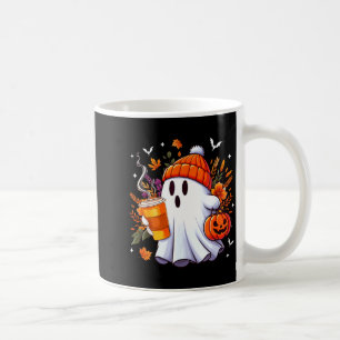Caneca De Café Fantasma de Halloween Bebendo Café Gelado Amante F